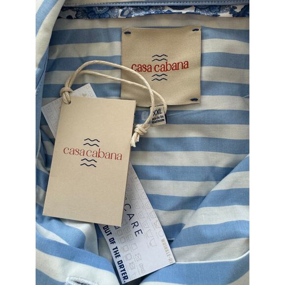New ~ CASA CABANA ~  Bethany Short Stripe Shirt Size XXL - Picture 5 of 9